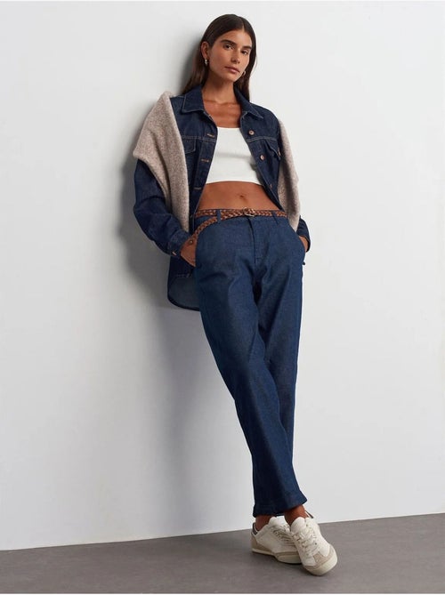 Damesjeans met hoge taille en rechte pijp dilvin - Kiabi Damesjeans met hoge taille en rechte pijp dilvin - Kiabi