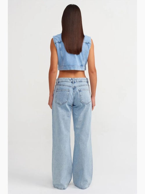 Damesjeans met hoge taille en wijde pijp dilvin - Kiabi Damesjeans met hoge taille en wijde pijp dilvin - Kiabi