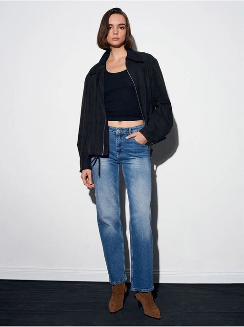 Damesjeans met hoge taille en wijde pijp dilvin - Kiabi Damesjeans met hoge taille en wijde pijp dilvin - Kiabi