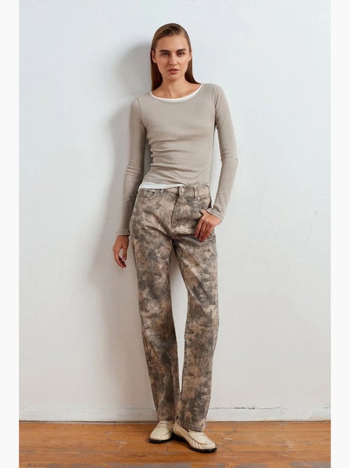 Damesjeans met middelhoge taille en rechte pijp dilvin - Kiabi