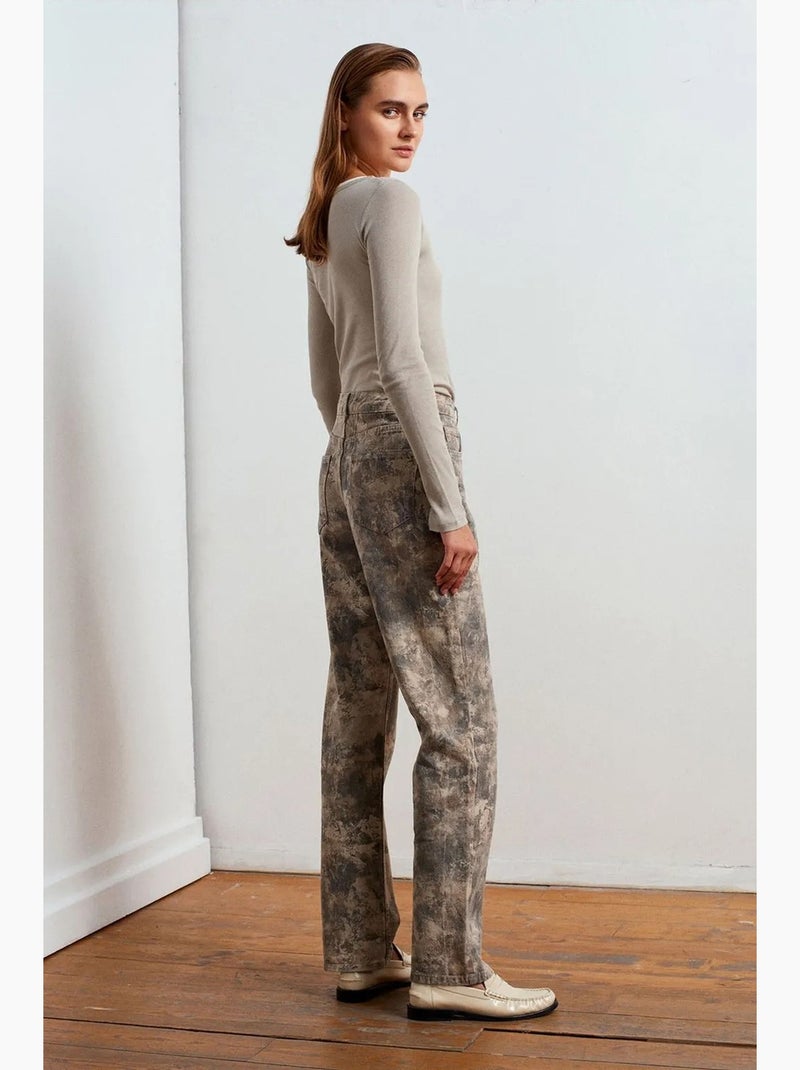 Damesjeans met middelhoge taille en rechte pijp dilvin Multicolor - Kiabi