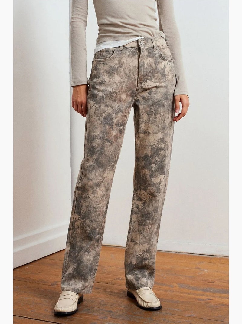 Damesjeans met middelhoge taille en rechte pijp dilvin Multicolor - Kiabi