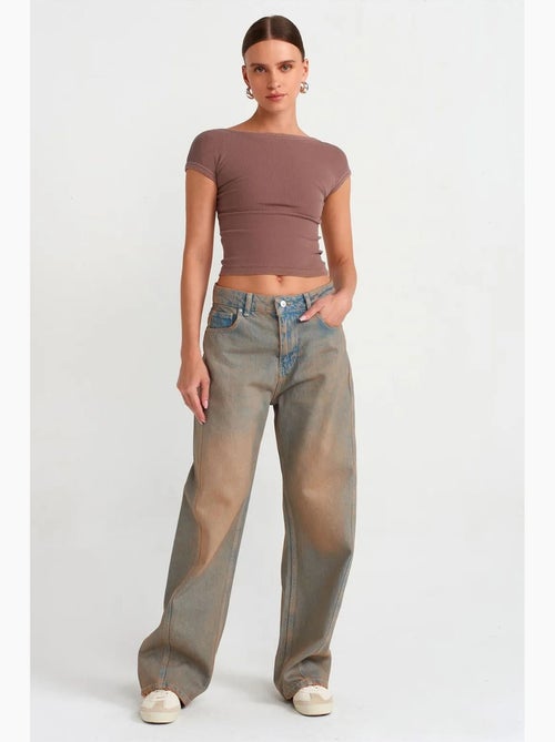 Damesjeans met middelhoge taille en wijde pijp dilvin - Kiabi Damesjeans met middelhoge taille en wijde pijp dilvin - Kiabi