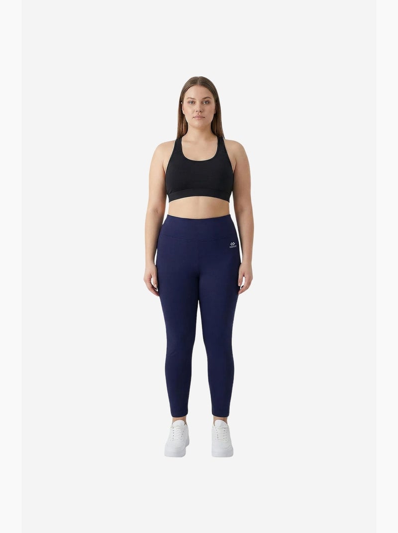 Dameslegging hoge taille smal tommy Blauwgrijs - Kiabi