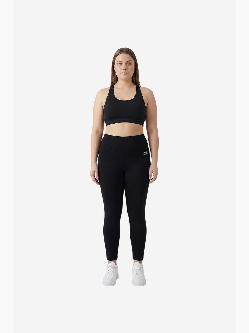 Dameslegging hoge taille smal tommy Zwart - Kiabi