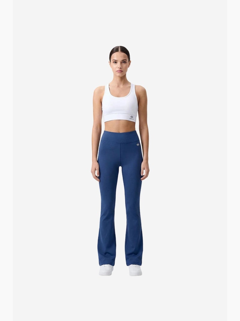 Dameslegging met hoge taille en flare tommy Marineblauw - Kiabi