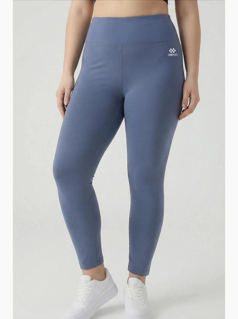 Dameslegging met hoge taille tommy Blauw - Kiabi