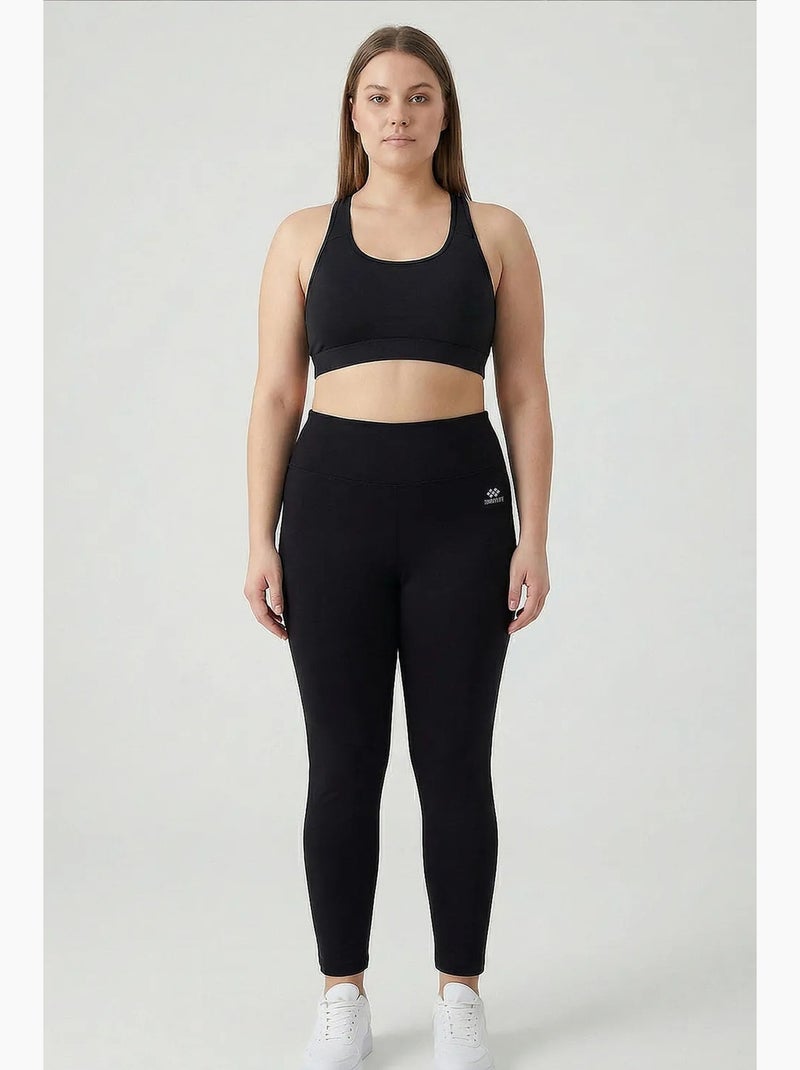 Dameslegging met hoge taille tommy Zwart - Kiabi