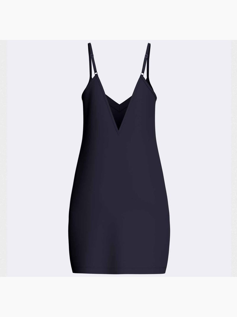 Damesnachtjapon lyocell Marineblauw - Kiabi