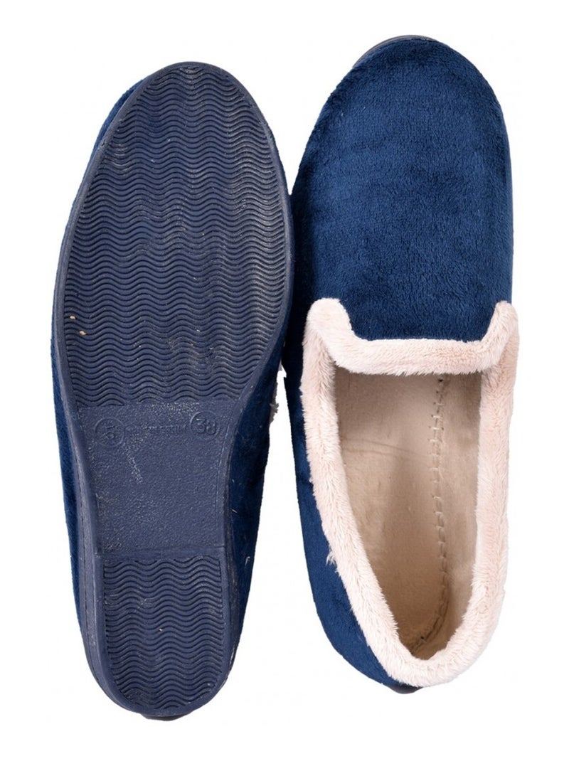 Damespantoffel charentaise premium Blauw - Kiabi