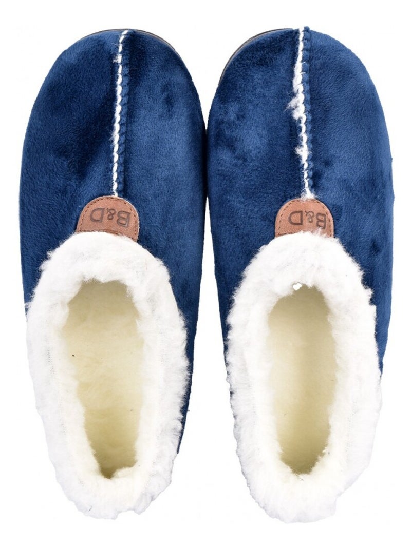 Damespantoffel CHARENTAISE Premium Marineblauw - Kiabi