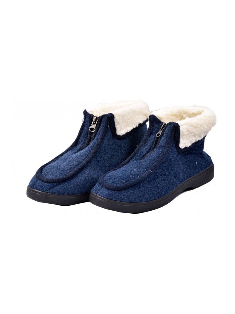 Damespantoffel charentaise premium Marineblauw - Kiabi