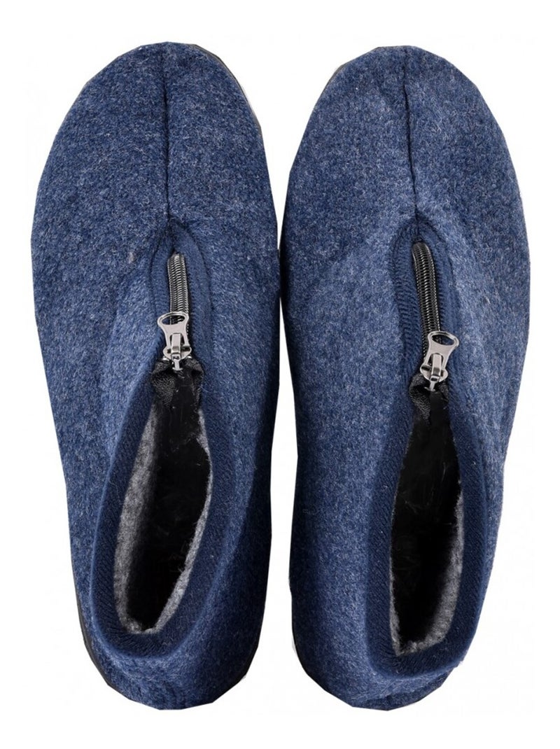 Damespantoffel CHARENTAISE Premium Marineblauw - Kiabi