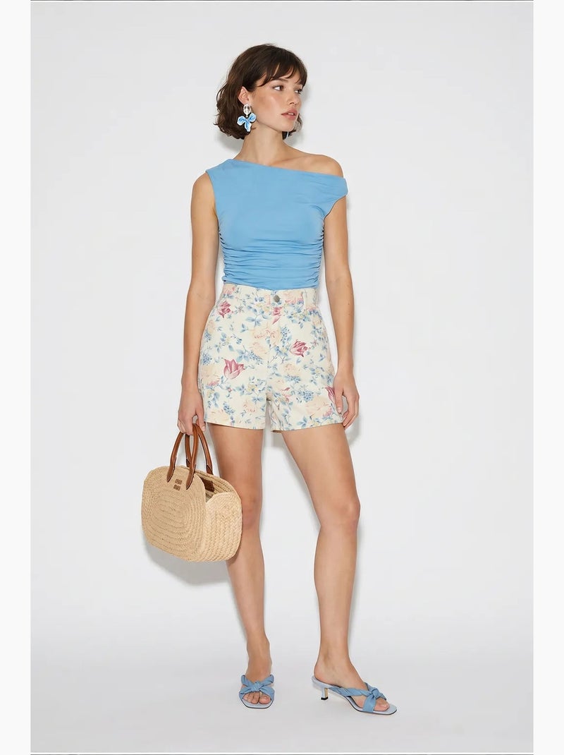 Damesshort van stretchmateriaal lucci Wit - Kiabi