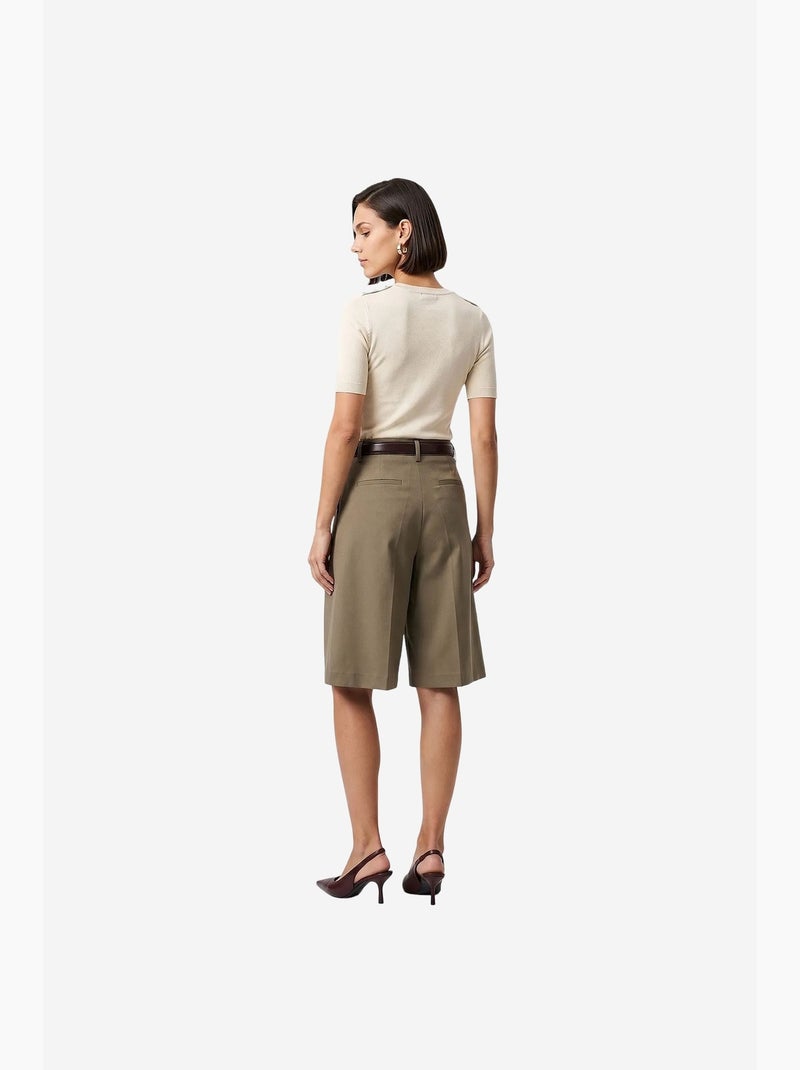 Damesshorts met rechte snit dilvin Kaki - Kiabi