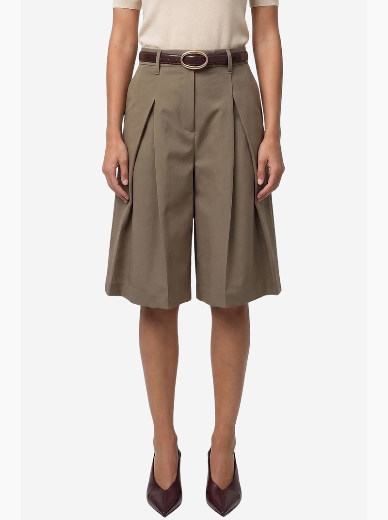 Damesshorts met rechte snit dilvin Kaki - Kiabi