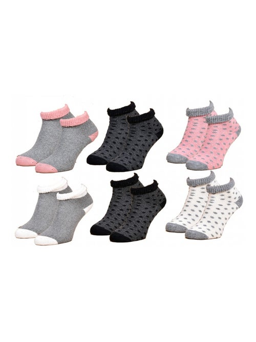 Damessokken halfhoog warmte en comfort - Set van 6 paar - Kiabi