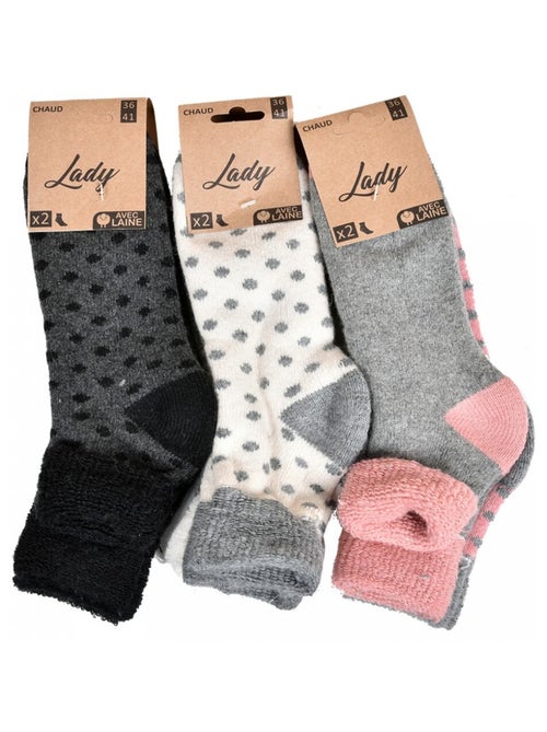 Damessokken halfhoog warmte en comfort - Set van 6 paar - Kiabi
