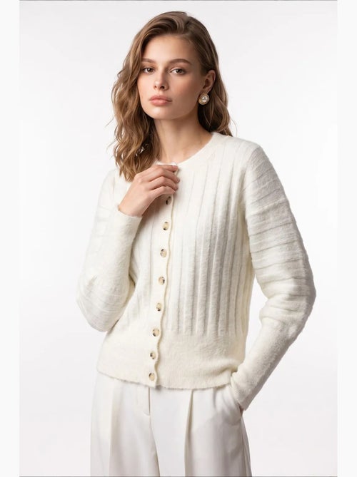 Damesvest met ronde hals mixray - Kiabi Damesvest met ronde hals mixray - Kiabi