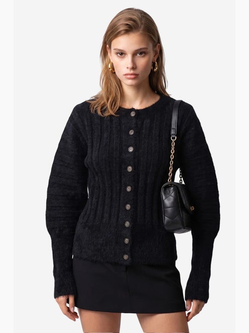 Damesvest met ronde hals mixray - Kiabi