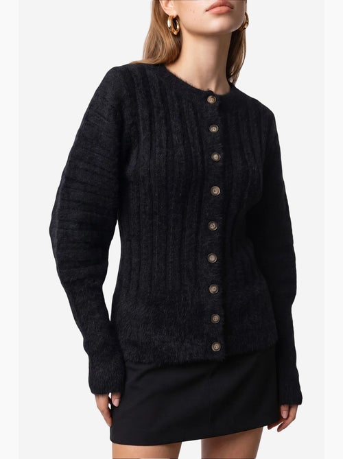 Damesvest met ronde hals mixray - Kiabi