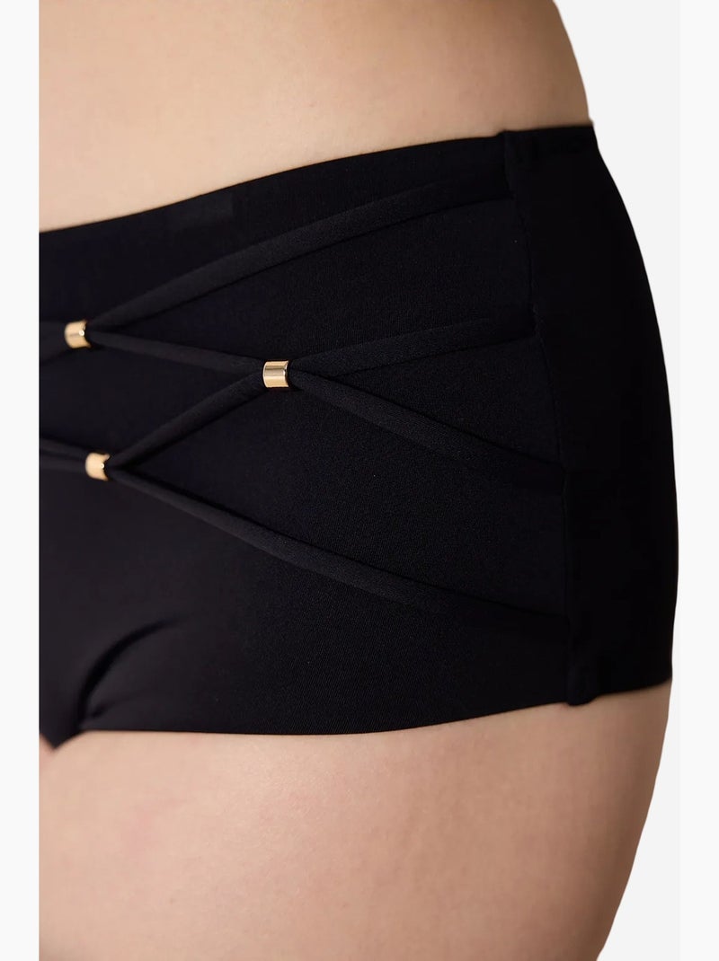 Danny bas de bikini taille haute penti Noir - Kiabi