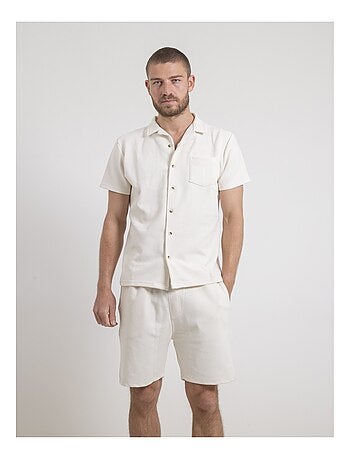 Datacuba katoenen gebreid shirt met korte mouwen