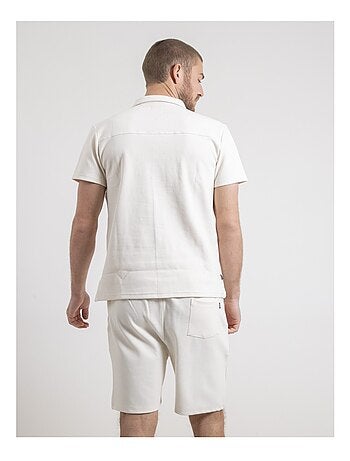 Datacuba katoenen gebreid shirt met korte mouwen