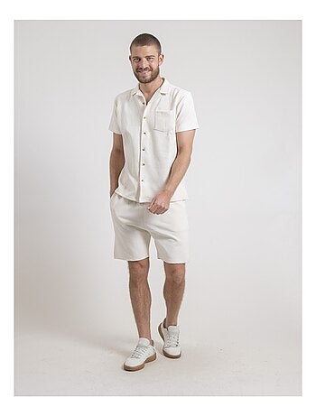 Datacuba katoenen gebreid shirt met korte mouwen