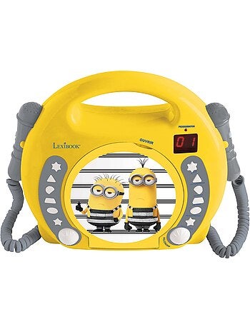 De minions draagbare cd-speler met 2 meezingmicrofoons