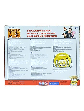 De minions draagbare cd-speler met 2 meezingmicrofoons