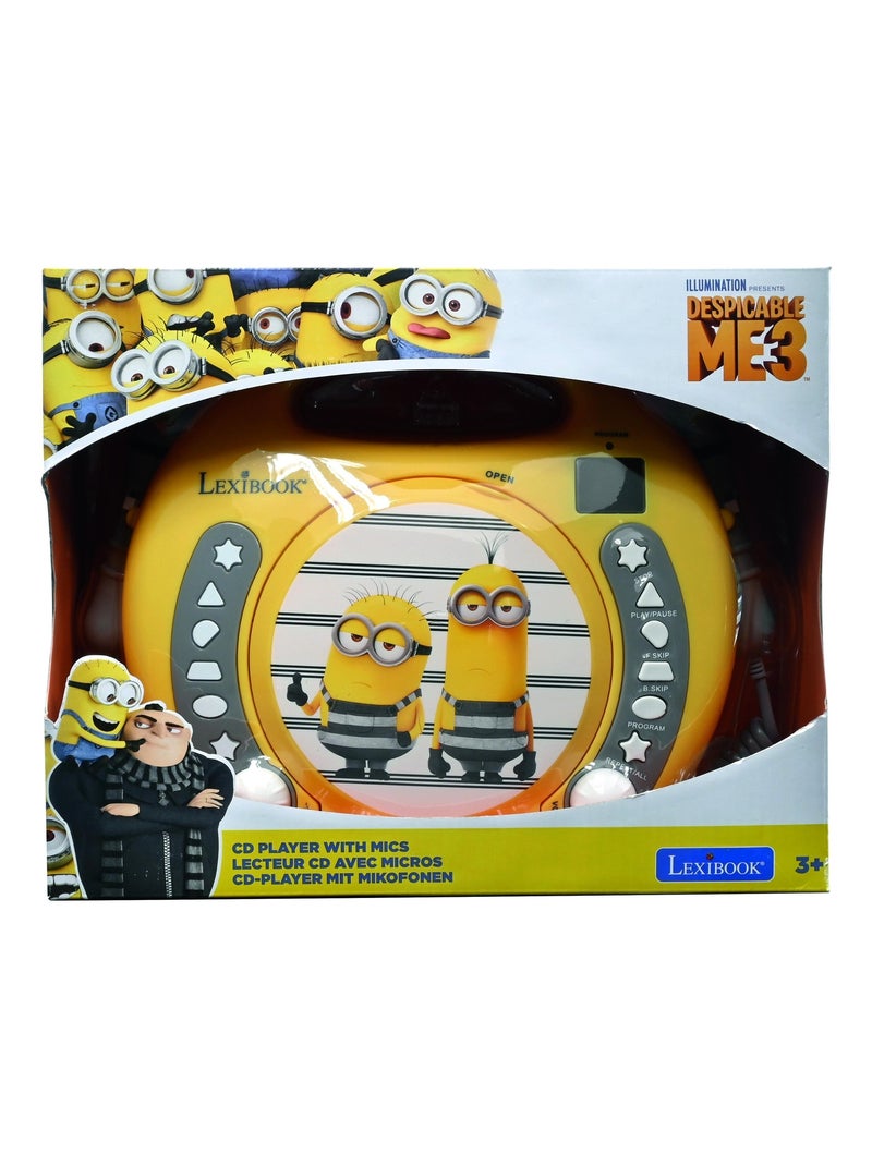 De minions draagbare cd-speler met 2 meezingmicrofoons Geel - Kiabi