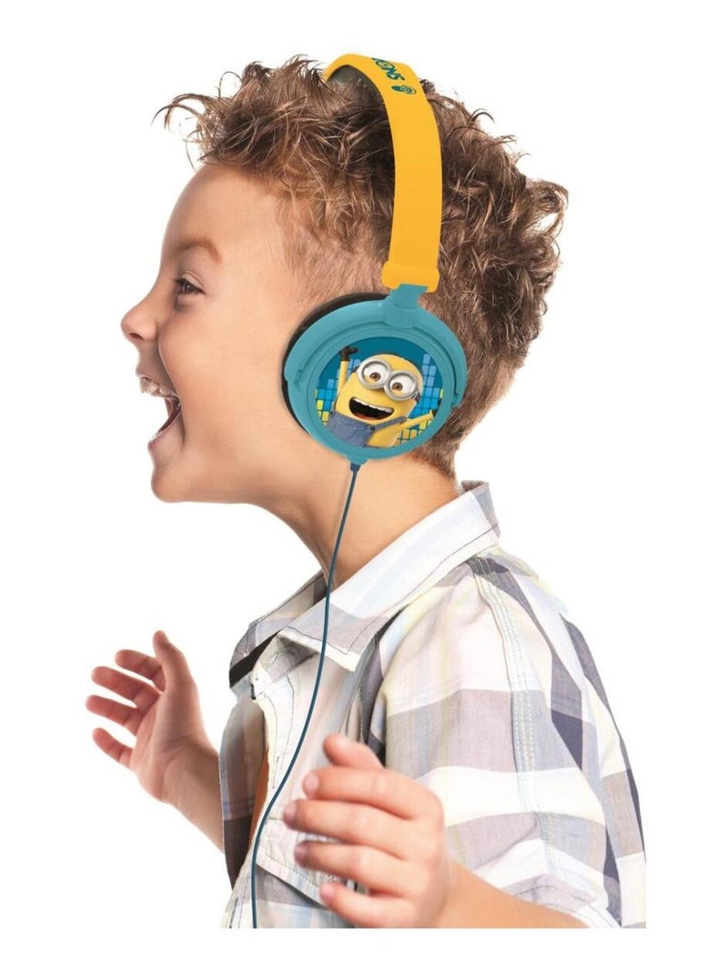 De minions stereo bedrade opvouwbare koptelefoon met veilige volumebeperking Blauw - Kiabi
