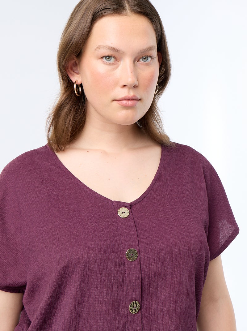 Débardeur à boutons dorés Violet - Kiabi