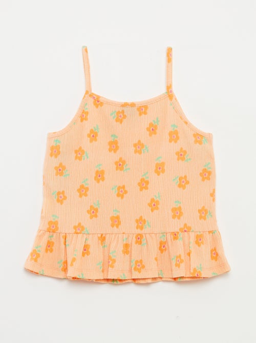 Débardeur à fines bretelles en maille crêpe - Kiabi