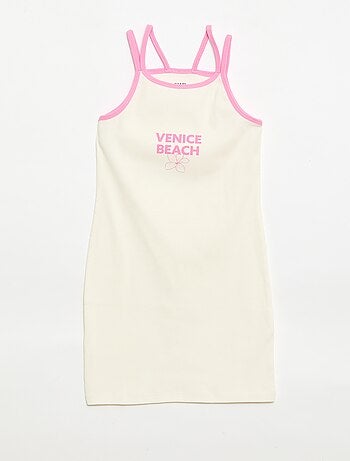 Débardeur à fines bretelles et animation poitrine