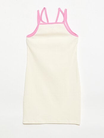 Débardeur à fines bretelles et animation poitrine