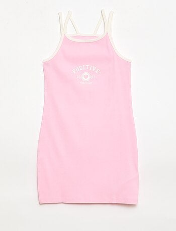 Débardeur à fines bretelles et animation poitrine