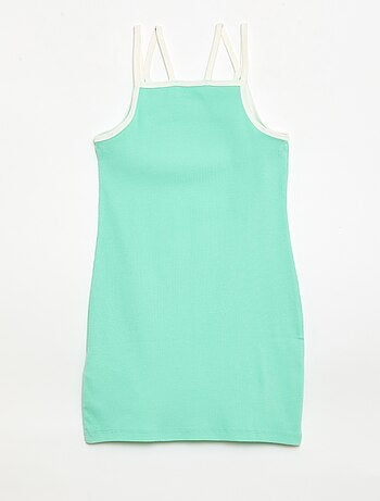 Débardeur à fines bretelles et animation poitrine