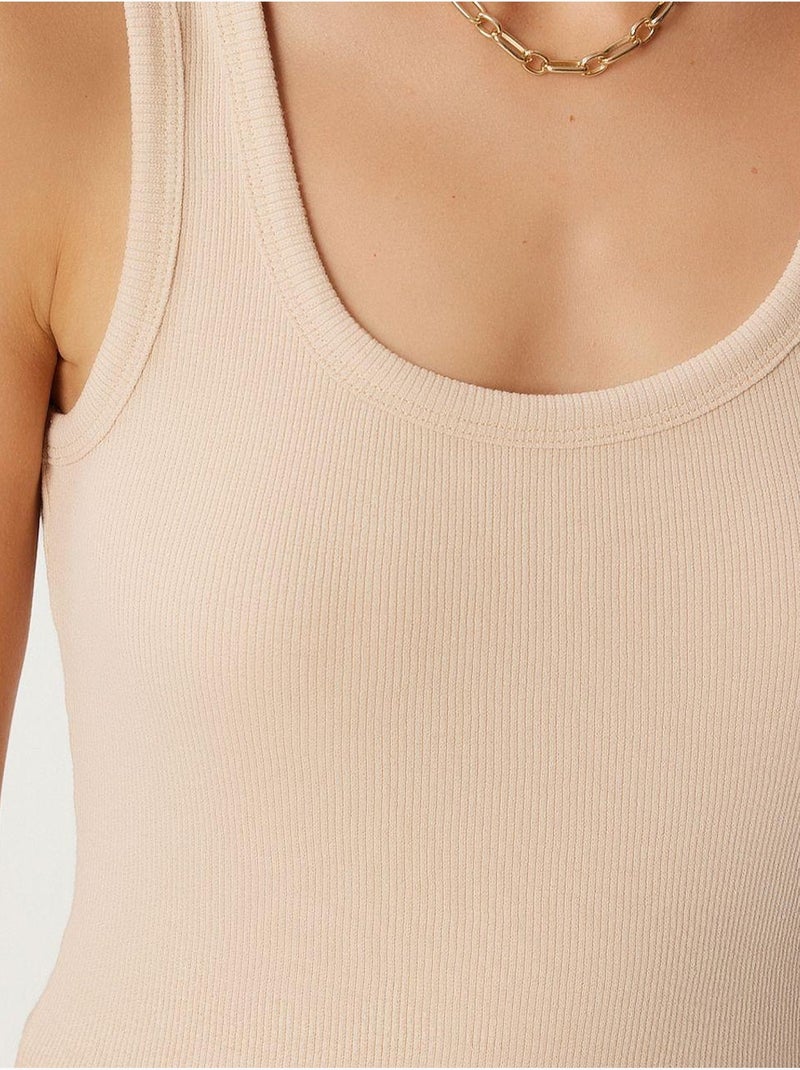 Débardeur ajusté en maille à col en u, lot de 2 istanbul Beige - Kiabi