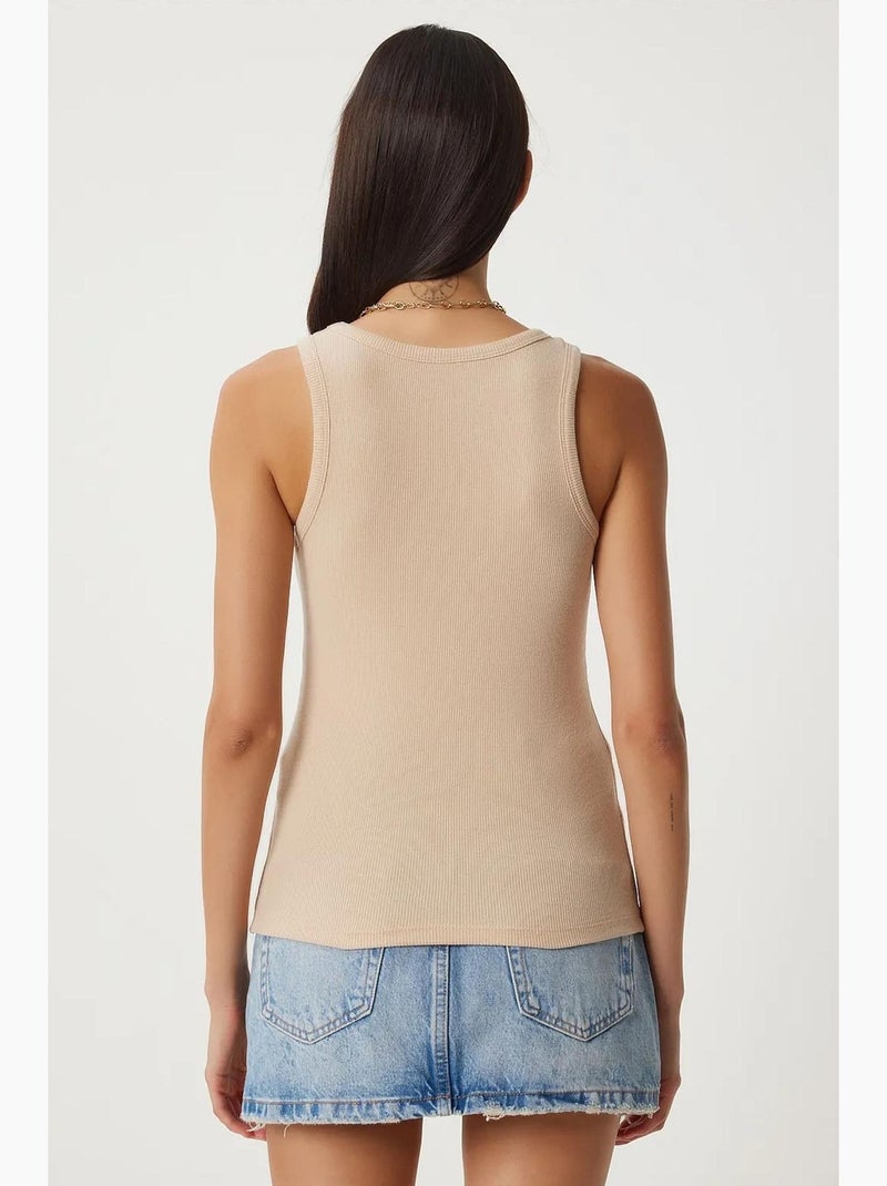Débardeur ajusté en maille à col en u, lot de 2 istanbul Beige - Kiabi