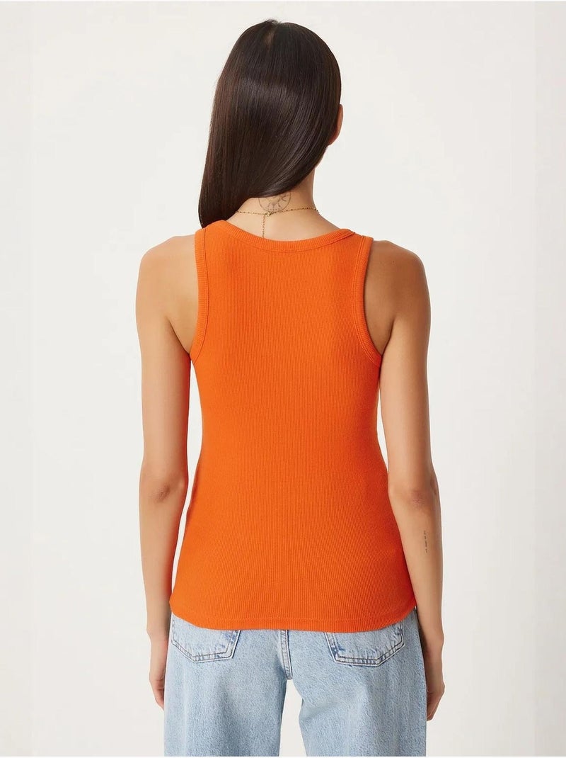 Débardeur ajusté en maille à col en u, lot de 2 istanbul Orange - Kiabi