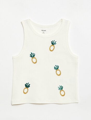 Débardeur avec broderies fantaisies