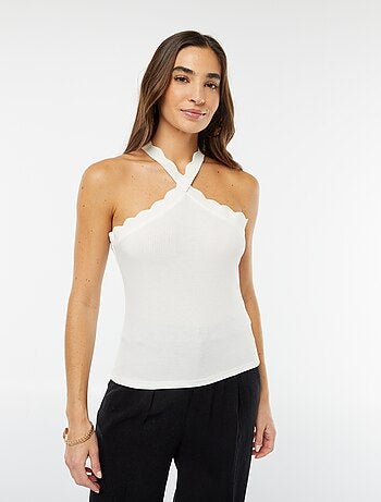 Débardeur avec col fantaisiste croisé