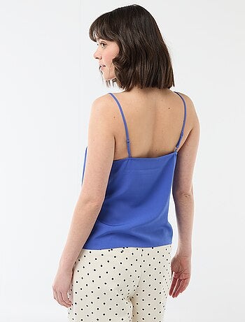 Débardeur avec fines bretelles réglables et col en dentelle