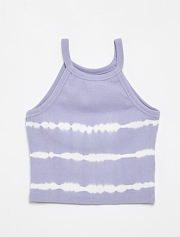 Débardeur avec imprimé rayé tie and dye
