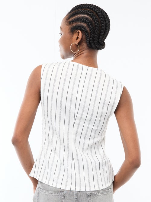 Débardeur avec ouverture par boutons dorés martelés - Kiabi