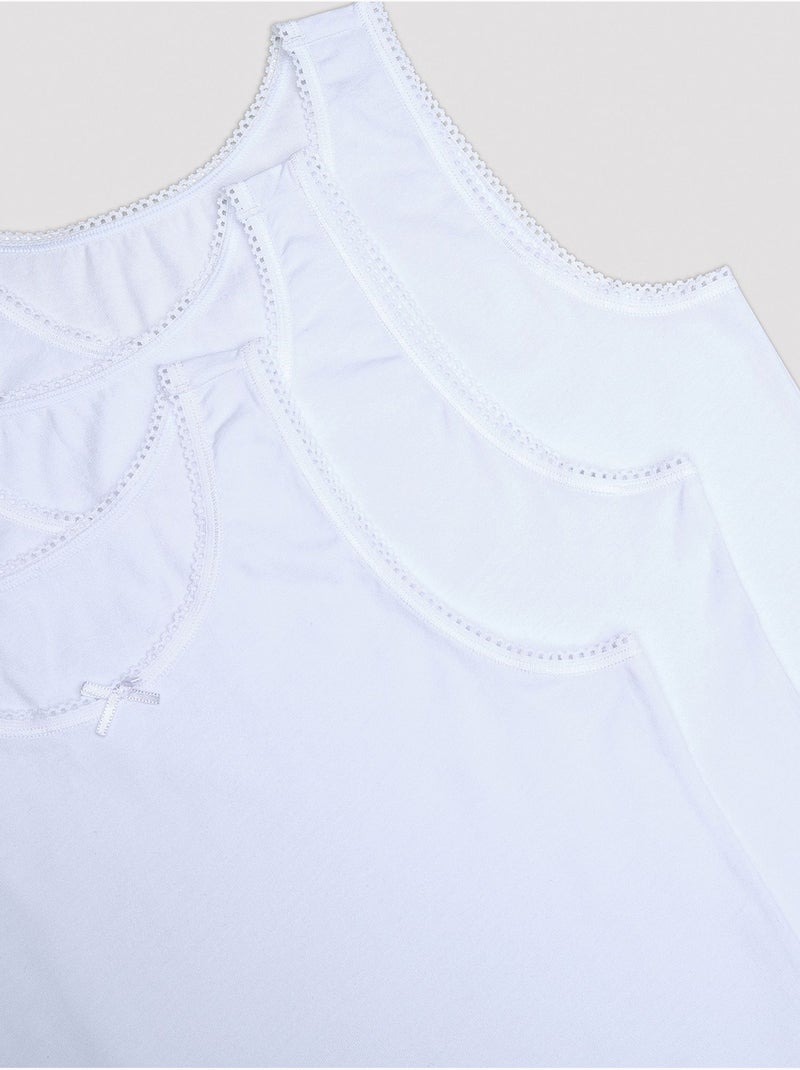 Débardeur basique en coton, lot de 3 penti Blanc - Kiabi