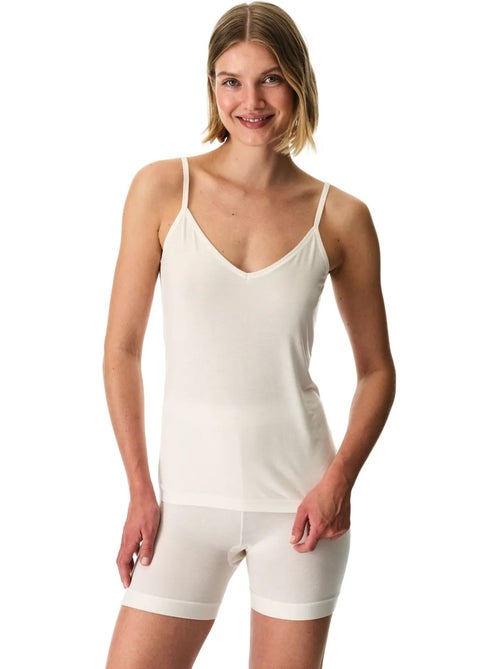 Débardeur cami uni en maille, col v penti - Kiabi