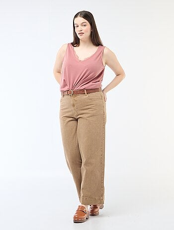 Débardeur col V avec dentelle